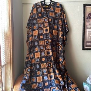 Vintage Mystique Southwestern silky maxi Mumu lounge dress